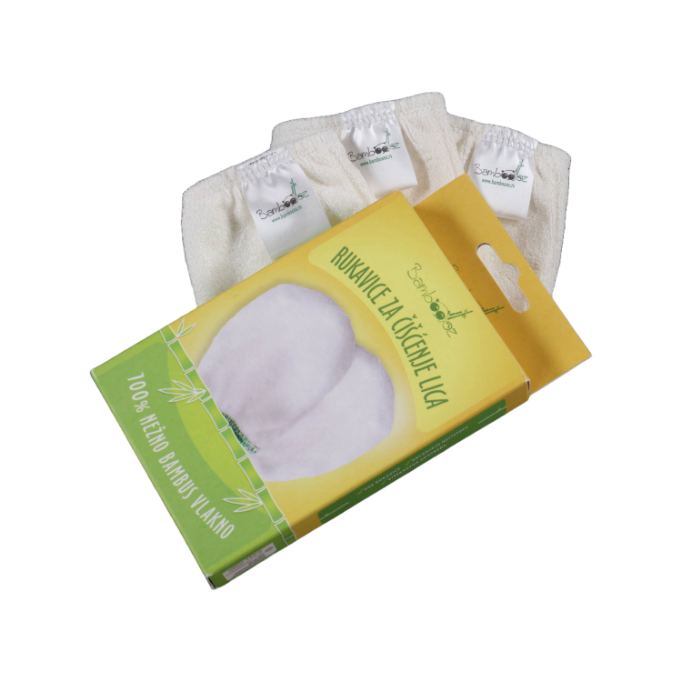 Set - 2 Bamboooz rukavice za čišćenje lica i piling